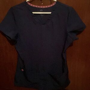 Women’s Small Heart Soul Navy Scrub Top